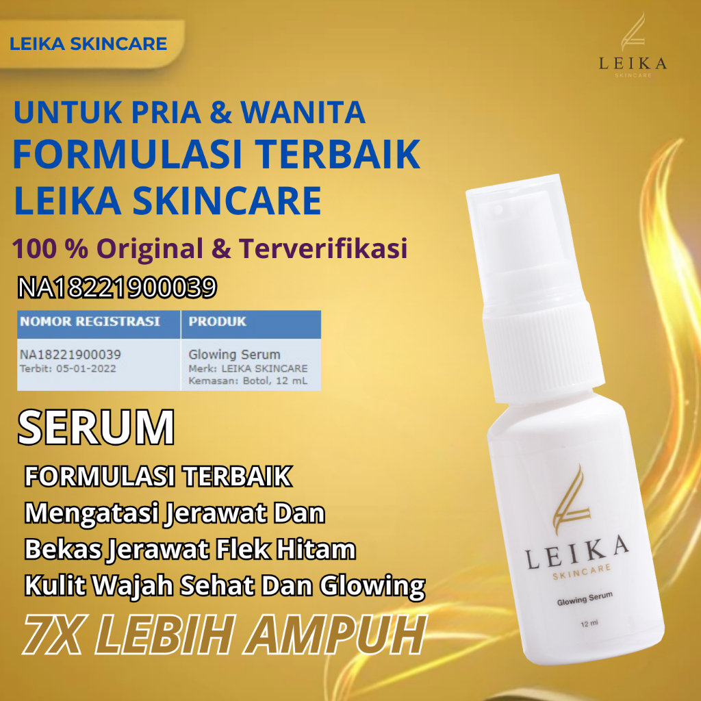 Glowing Serum Leika Skincare Resmi Bpom Original Acne Serum Menghilangkan Flek Hitam Bopeng Bekas Je