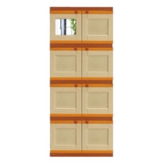 Lemari Pakaian Plastik MP CLUB Cabinet Lemari Penyimpanan Plastik Susun 4 Cermin 1 - Lemari Plastik 