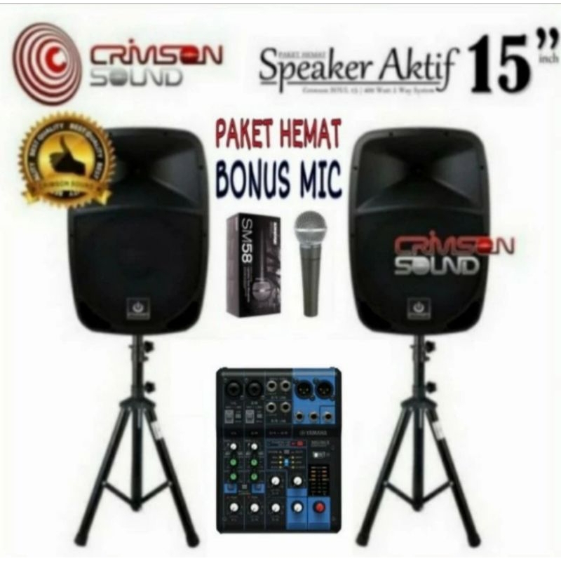 paket sound sistem indoor outdoor 15 inch plus mixer yamaha 6CH
