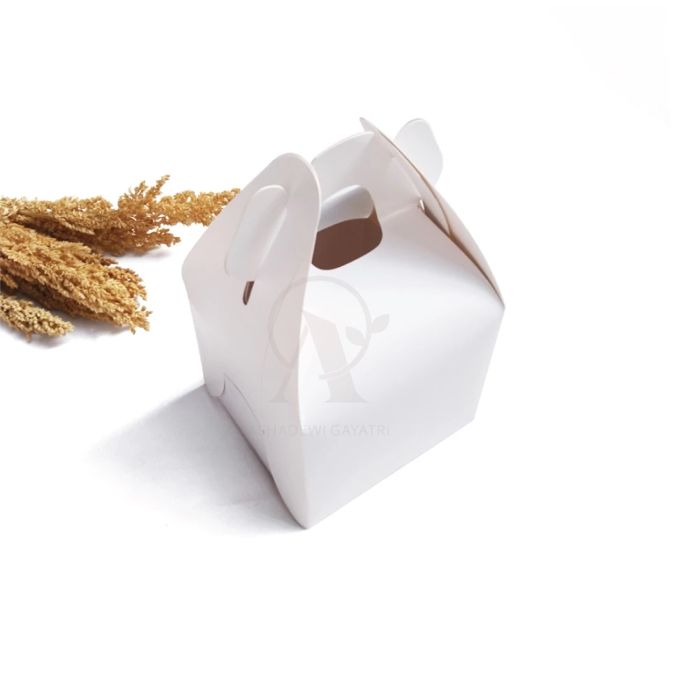10pcs box toples kue hampers box snack box gable box ivory white ukuran 12x12x12cm