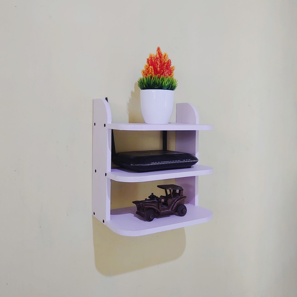 Rak Router wifi/ Rak Gantung Set Top Box / DVD / Modem / 3 Susun