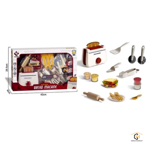 Mainan Edukasi Anak Mesin Panggangan Roti Tawar Bread Machine Edukasi Alat Masak Masakan Kitchen Set