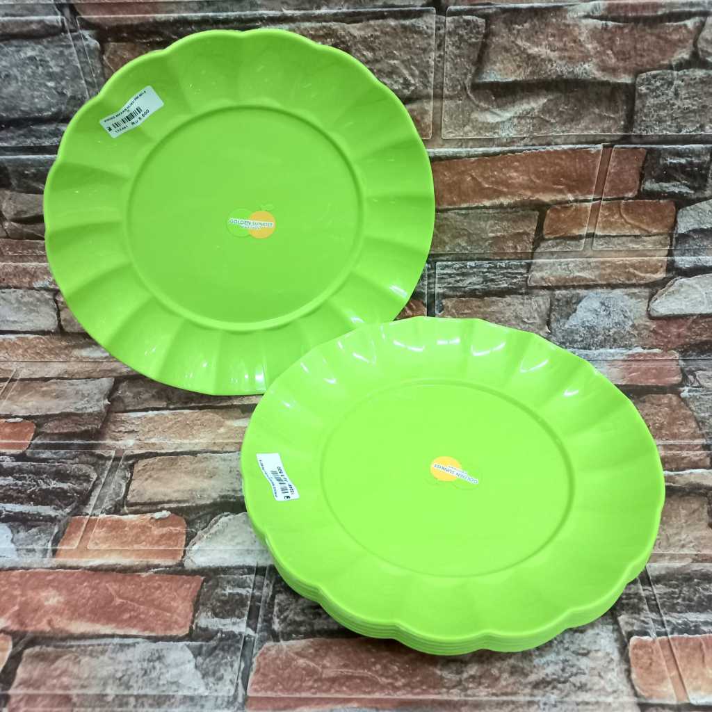 Piring Makan Hijau PM 8019 H | Piring Makan Plastik Golden Sunkist HARGA SATUAN
