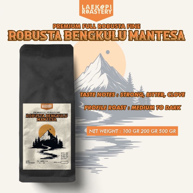 

Kopi Espresso Full Robusta Bengkulu Mantesa Fine for Es Kopi Susu 100 200 500 gram