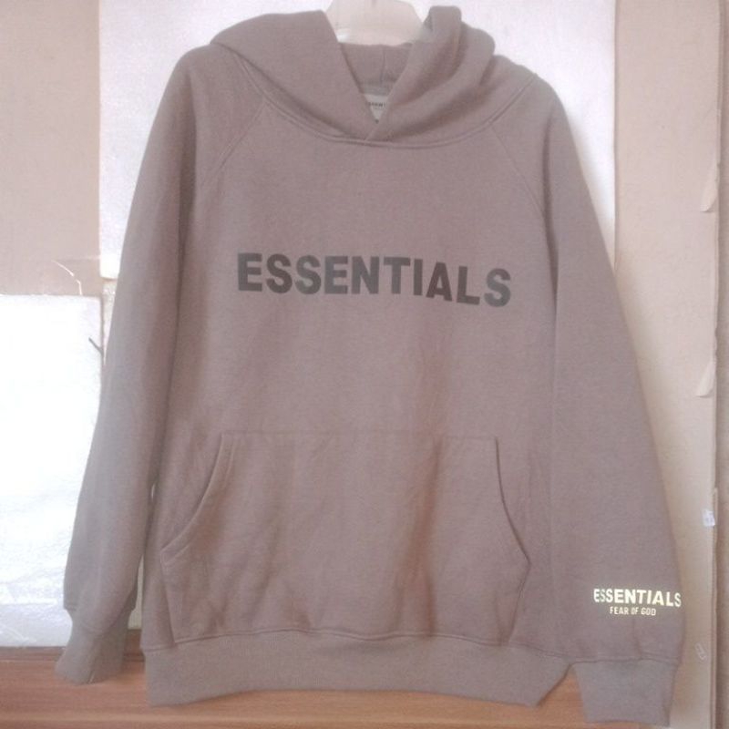ESSENTIALS fear of God HOODIE logo tangan reflektif size M fit XL SECOND ORIGINAL