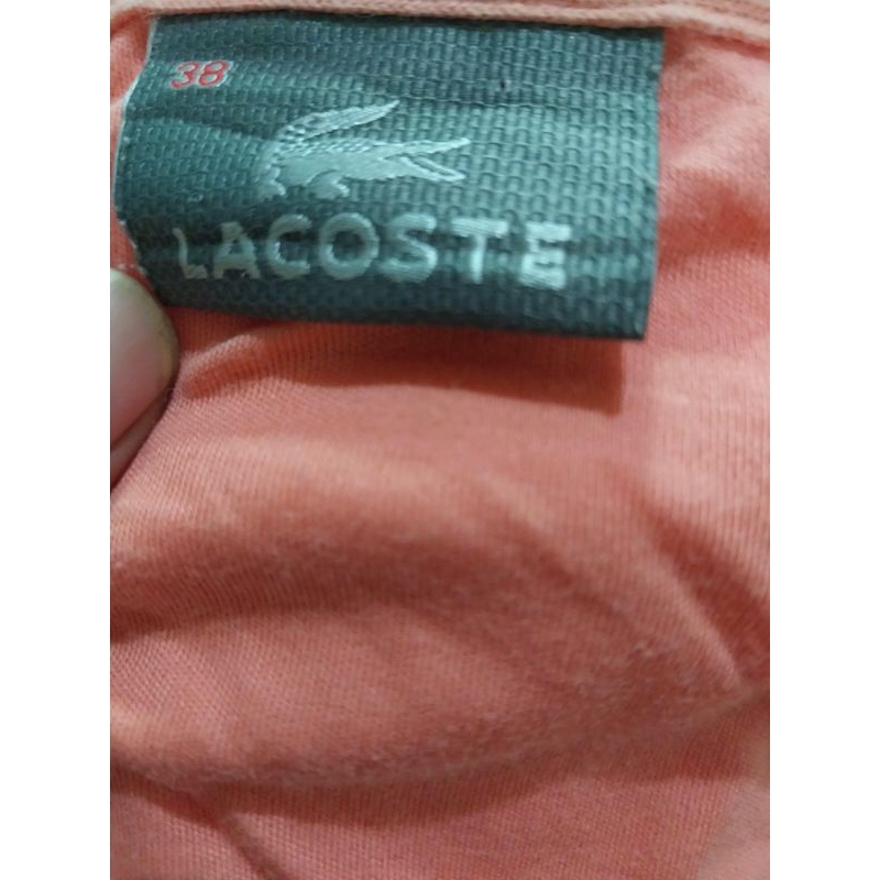 kaos lengan panjang oren Lacost