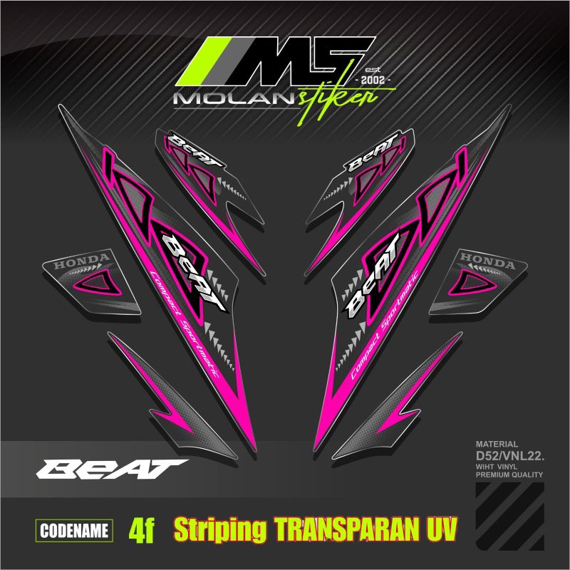 Decal Sticker Striping Variasi Transparan Uv Beat Karbu Motif Ori 2012/2013 Beat Carburator Transpar