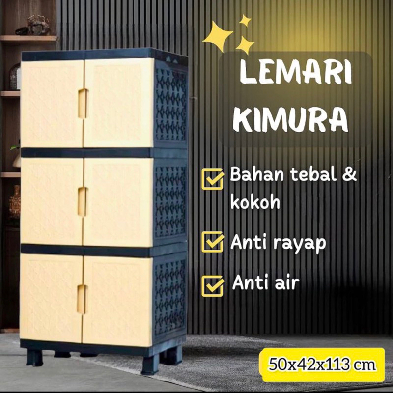 Lemari Kimura Susun 3 / Lemari Kabinet Kimura Mini 3 Susun