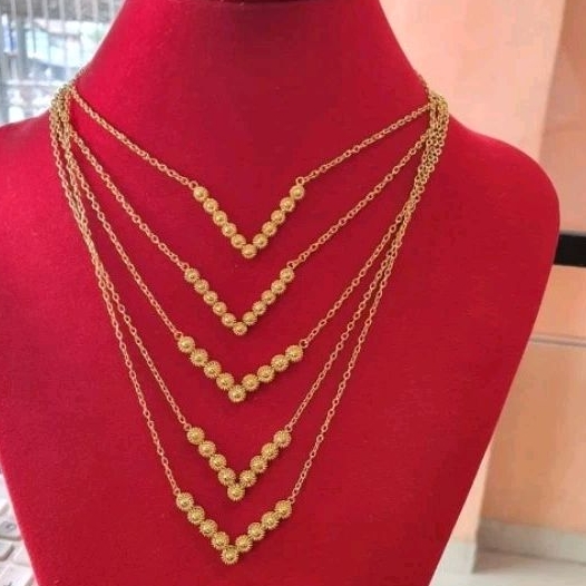 kalung v matahari emas london 24k