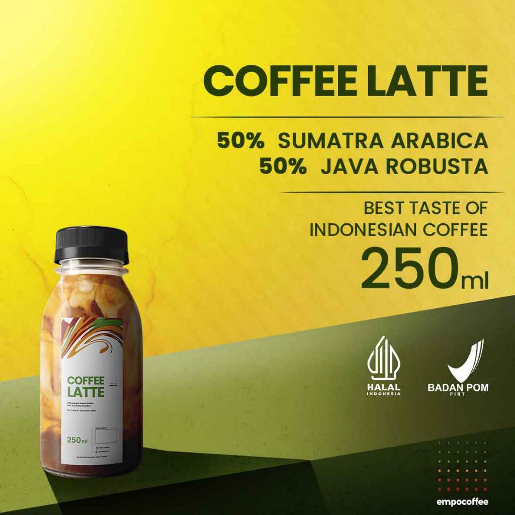 

Coffee Cafe Latte 250 ml Minuman Kopi Kekinian Kemasan Botol Siap Saji - 250 ml