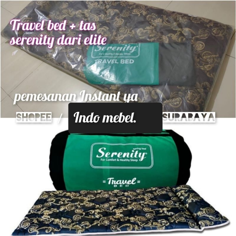 Travel bed serenity dari elite 90 x 190 kasur gulung lipat plus tas terbaik dikelasnya