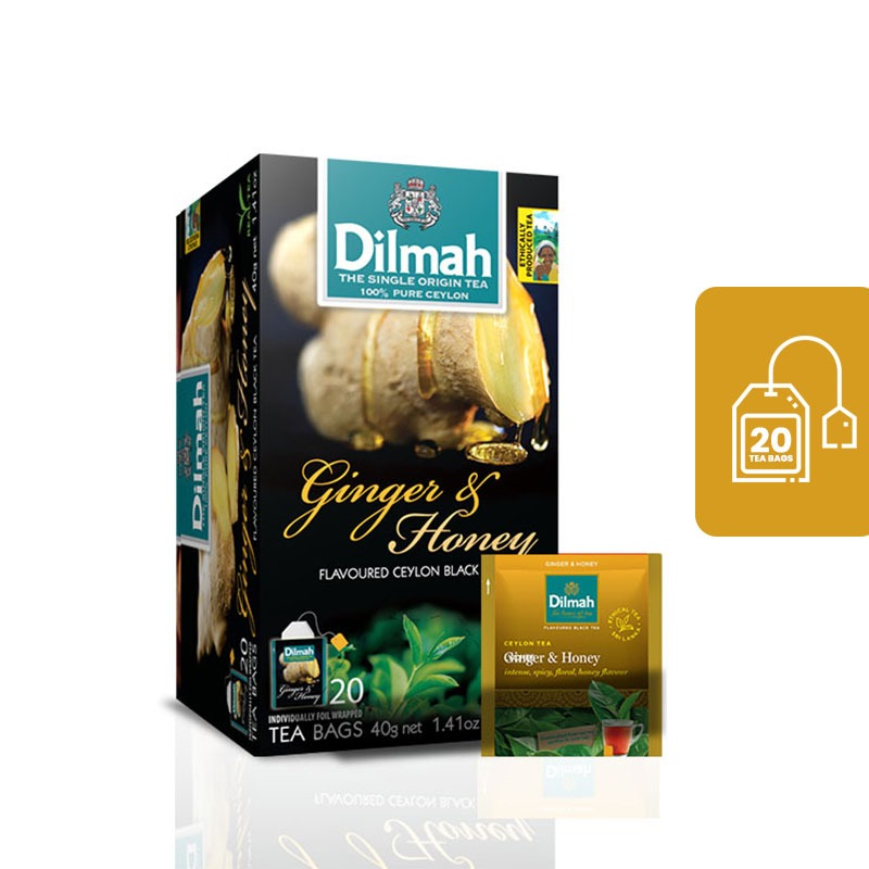 

Dilmah Tea Ginger & Honey Tea - Teh Celup (Foil Envelope 20s)