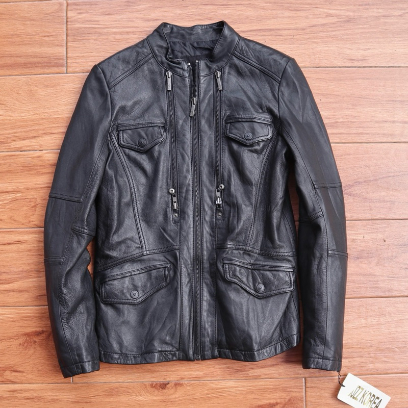 EXR Jaket kulit asli domba biker rider jaket kulit cewek wanita Kantong 4 leather jacket Pl bekas pr