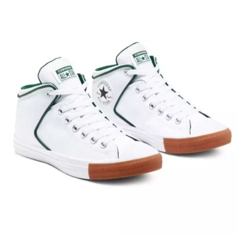 Sepatu Sneakers pria CONVERSE CT AS High Street Mid White code 168721C