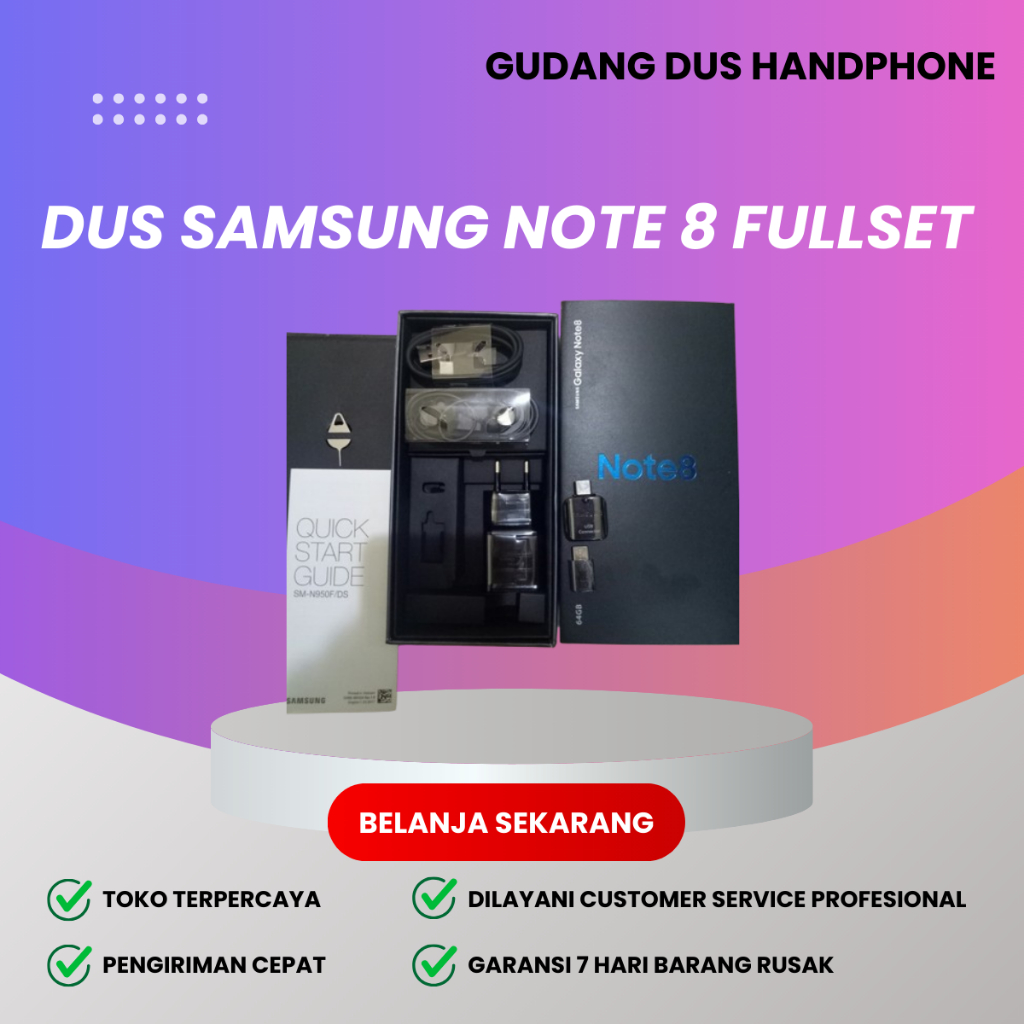 

DUS/BOX/BOOK/KOTAK SAMSUNG NOTE 8 FULLSET/ACC AKSESORIS TERMURAH - GD