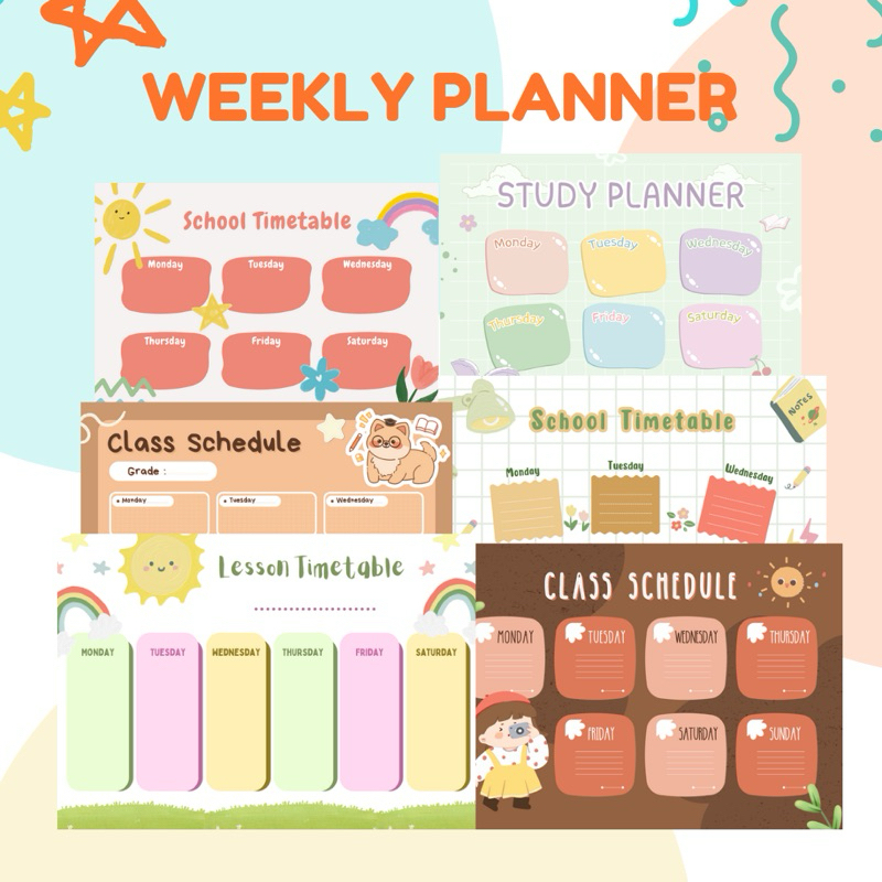 

WEEKLY PLANNER / SCHOOL TIME TABLE / JADWAL PELAJARAN SEKOLAH