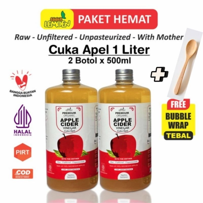 

CUKA APEL 1.000ML - PAKET CUKA APEL - ORIGiNAL- DIET DETOKS - APPLE CIDER VINEGAR - TONER WAJAH ALAMI