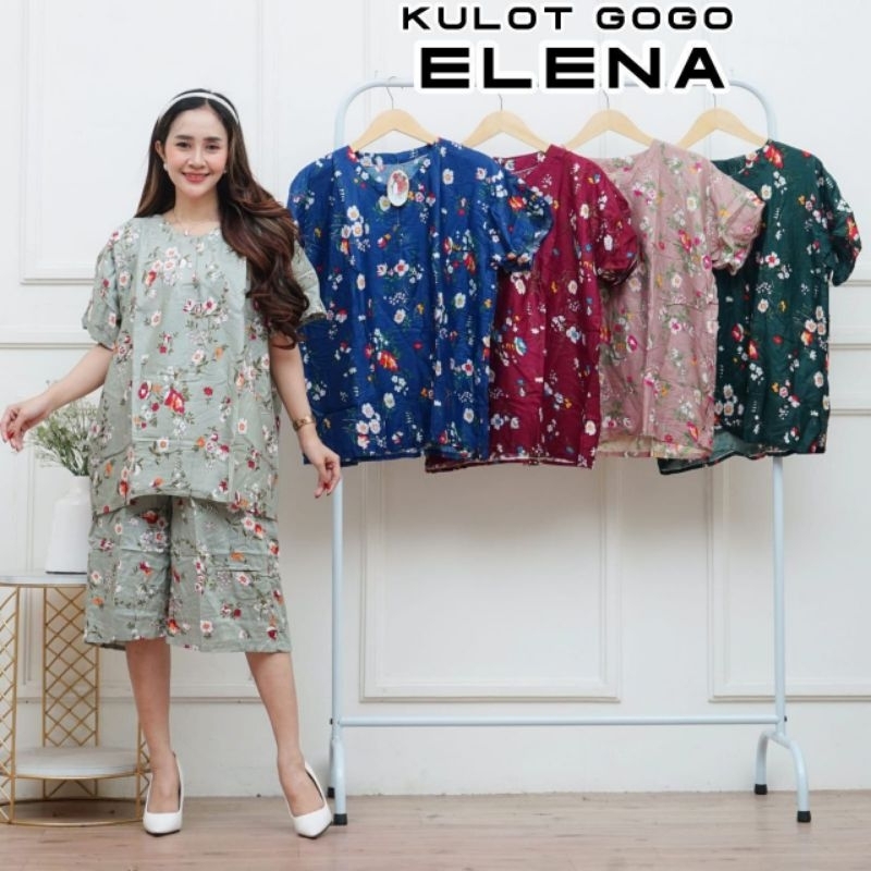 Kulot motif bunga setelan kulot