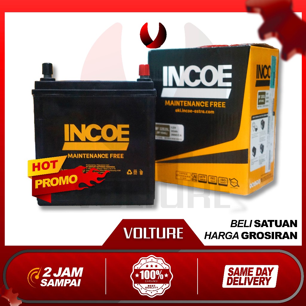 aki mobil INCOE MF / KERING ORI ASTRA NS40L 32B20L 12v 32ah Corolla Series Ertiga Kijang G Agya• Cor