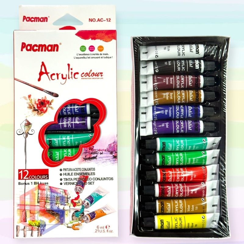 

Cat Acrylic Pacman 12 Warna (Set)