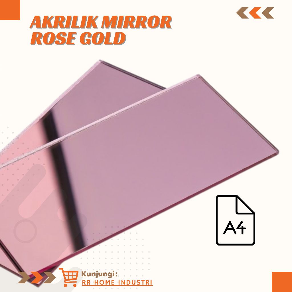 

Akrilik Mirror Acrylic Sheet Rose Gold - Ukuran A4