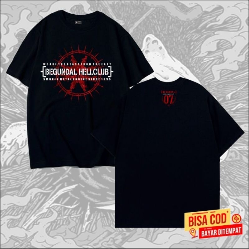 kaos pendek metal BEGUNDAL HELLCLUB BURGERKILL original distro - kaos pendek  BURGERKILL  band metal