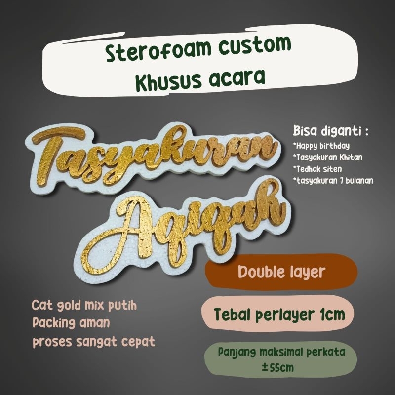 (Khusus Acara) Custom Styrofoam backdrop ulang tahun,aqiqah,khitan