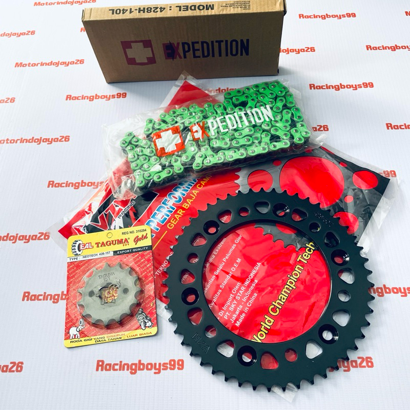 GEAR SET CRF 150 L VZM SET RANTAI HIJAU EXPEDITION ORIGINAL