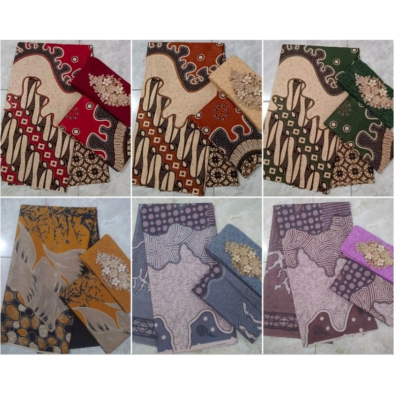 kain batik 2 meteran motif syakira kawung batu alam bahan katun prima
