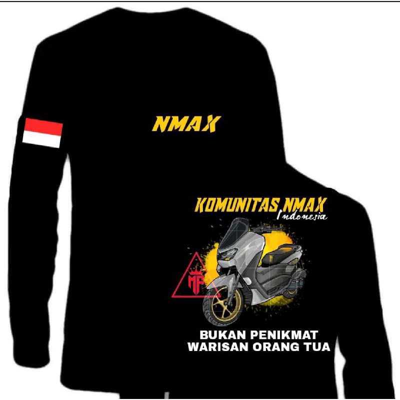 KAOS LENGAN PANJANG KOMUNITAS MOTOR NMAX CORAK KUNING