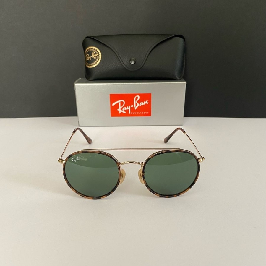 KACAMATA RAYBAN ROUND RB 3647 DOUBLE BRIDGE GOLD TORTOISE ORIGINAL