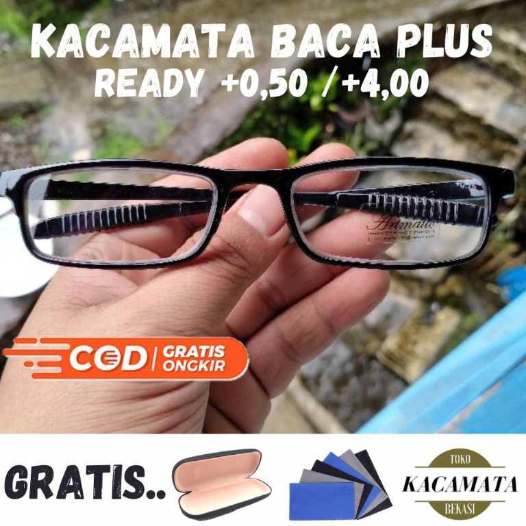 Murah Terbatas kacamata baca plus pria wanita frame kotak kecil lentur elastis