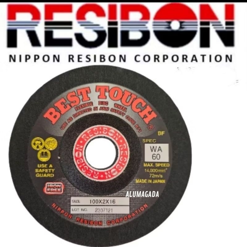ALUMAGADA BATU GRINDA POLES FLEXIBEL NIPPON RESIBON 4"/BATU POLES GERINDA POLES POTONG 4" WA60