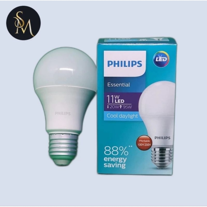 Lampu LED 11 Watt Philips Essential Cahaya Putih Terang
