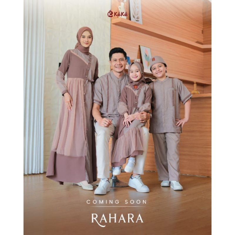 Sarimbit Family Premium Rahara Coffe Quartz by Keke|Sarimbit Terbaru|Baju Gamis|Gamis Couple|Famset 