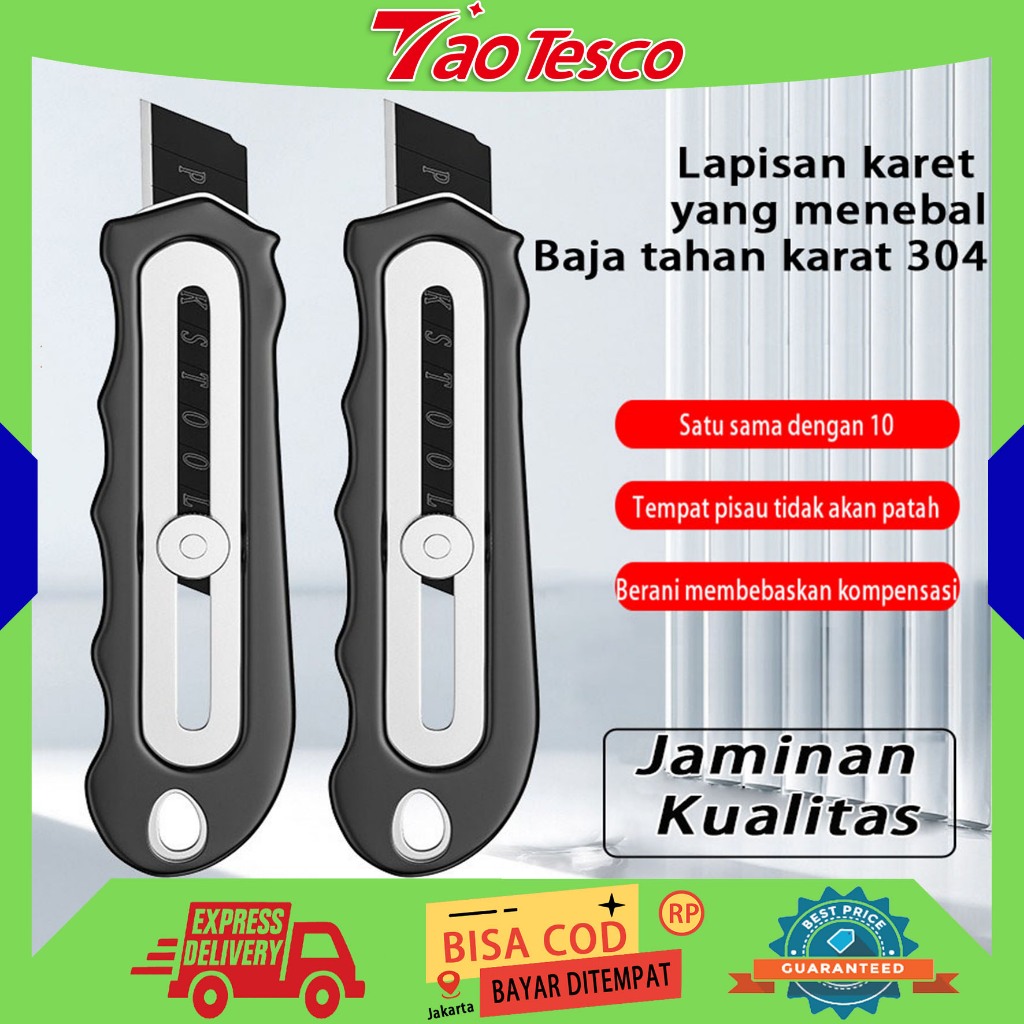 

（ORI,COD)cutter pisau baja hitam SK5 15CM pisau kerajinan tugas berat dari baja