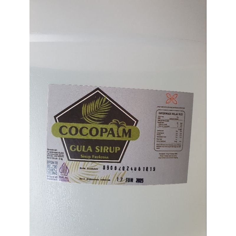 

fructosa cocopalm gula sirup syrup 5kg