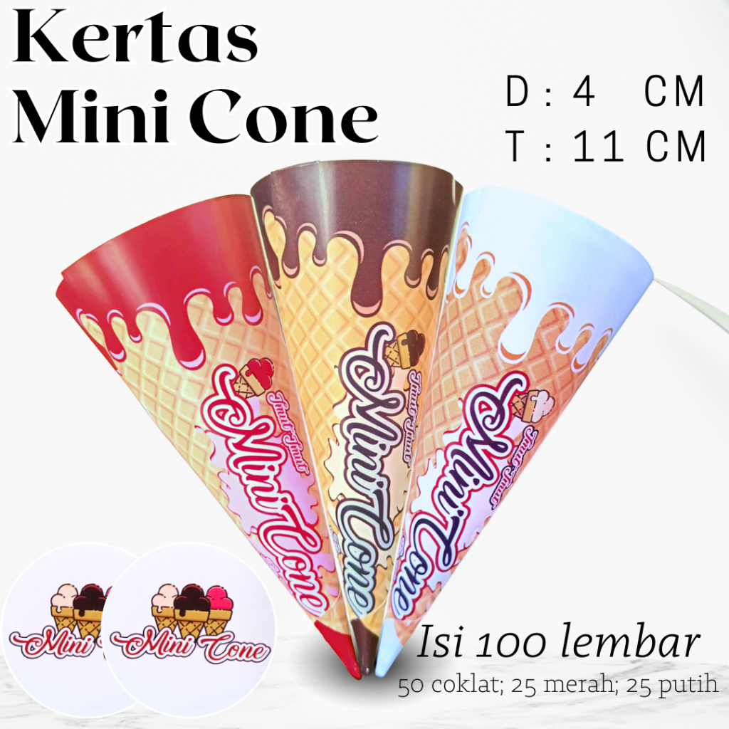 

SLAVE MINI CONE ES KRIM - KERTAS CONE ICE CREAM CUSTOM - KERTAS CONE ES KRIM