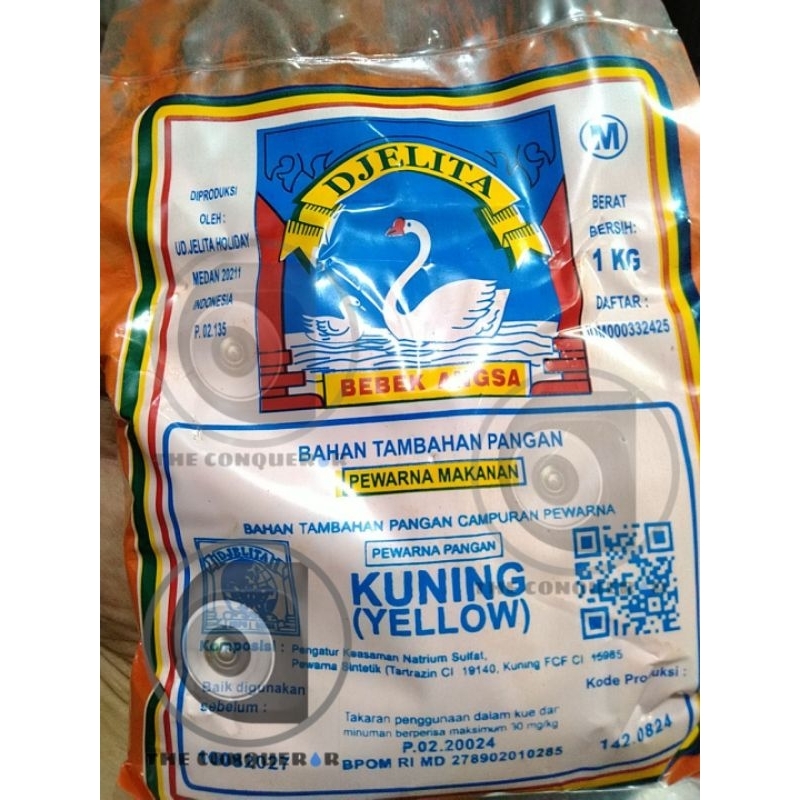 

Gincu Pewarna Makanan Kuning Yellow 1 kg Bebek Angsa Djelita Kiloan