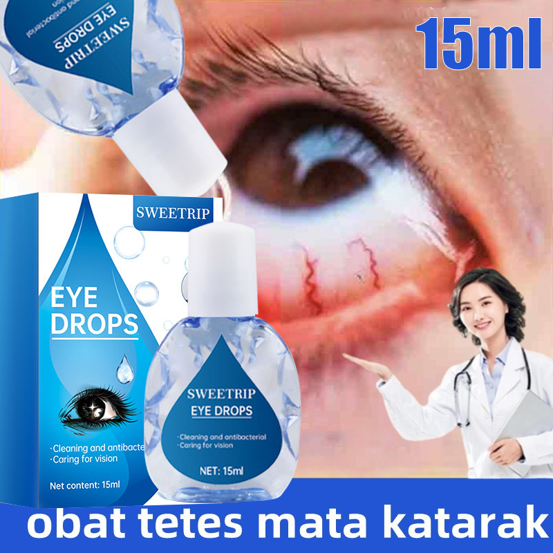 EYE DROPS 15ml Herbal Eye Drops Natural Eye Drops Watery soft eye medicine Mengandung ekstrak bluebe