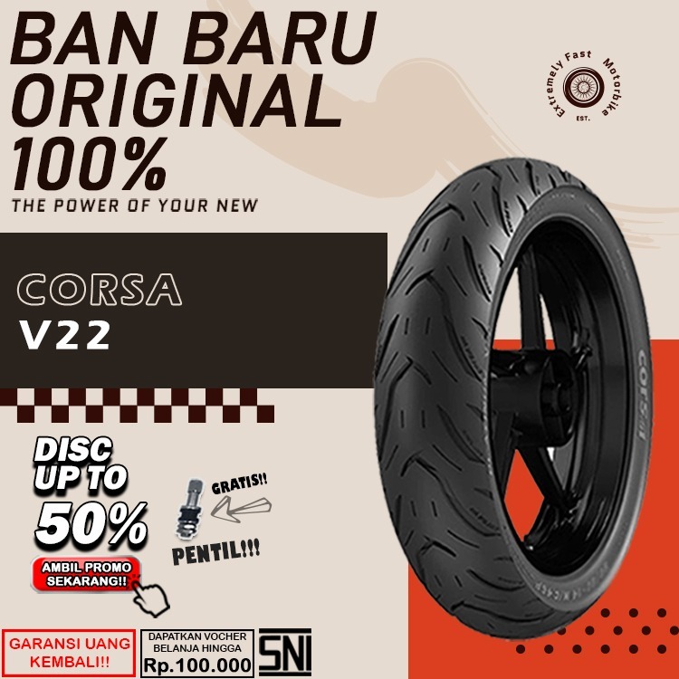 Ban Motor Tubles Ring 17 Corsa V22 Ban DepanBelakang Motor Vixion SupraSatria Jupiter Tubles Ring 17