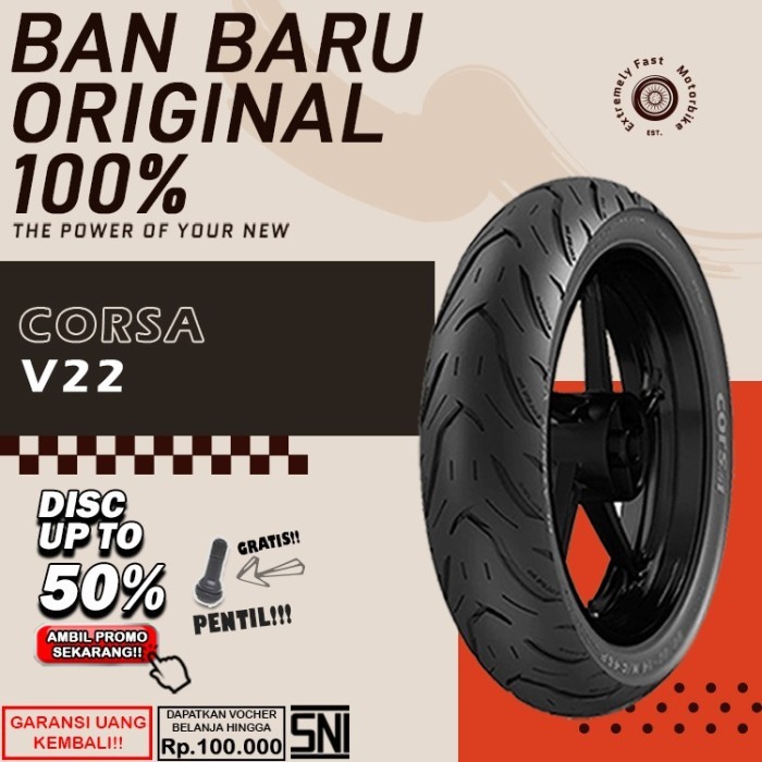 Ban Motor Matic Tubless Ring 14 Corsa V22  Ban Depan Belakang Motor Beat Vario Scoopy Tubles Ring 14