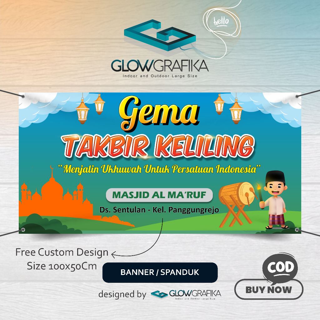 Cetak Spanduk Banner Gema Takbir Keliling