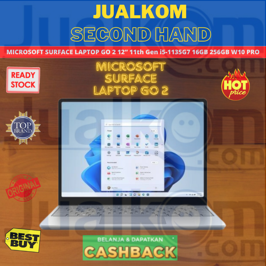 Laptop Second Berkualitas Laptop Bekas Microsoft Surface Laptop Go 2 Intel i5 i7 Gen 11 Touch Screen