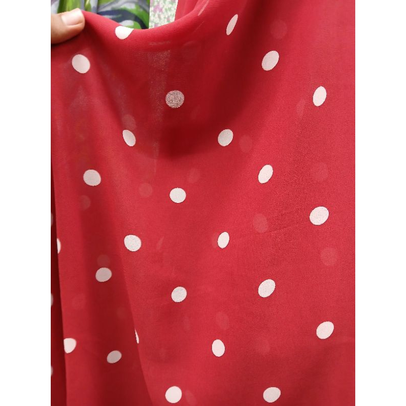 Kain/Bahan Ceruty babydoll motif Polkadot//Kain ceruty babydoll premium//Bahan ceruti meteran.CT25