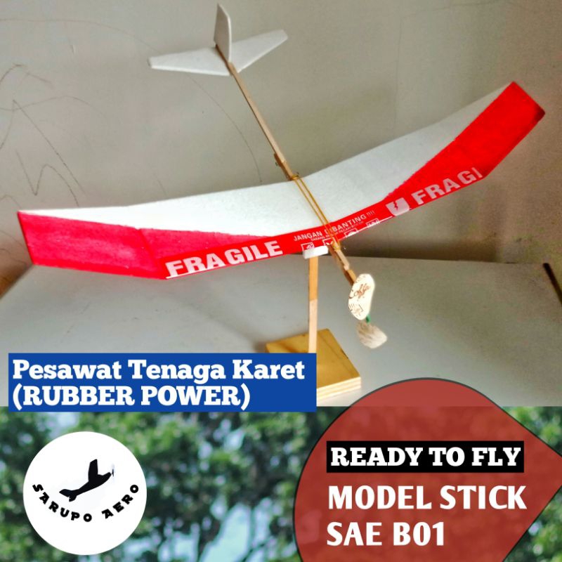 (COD) PESAWAT TENAGA KARET - SAE B01 - SIAP TERBANG