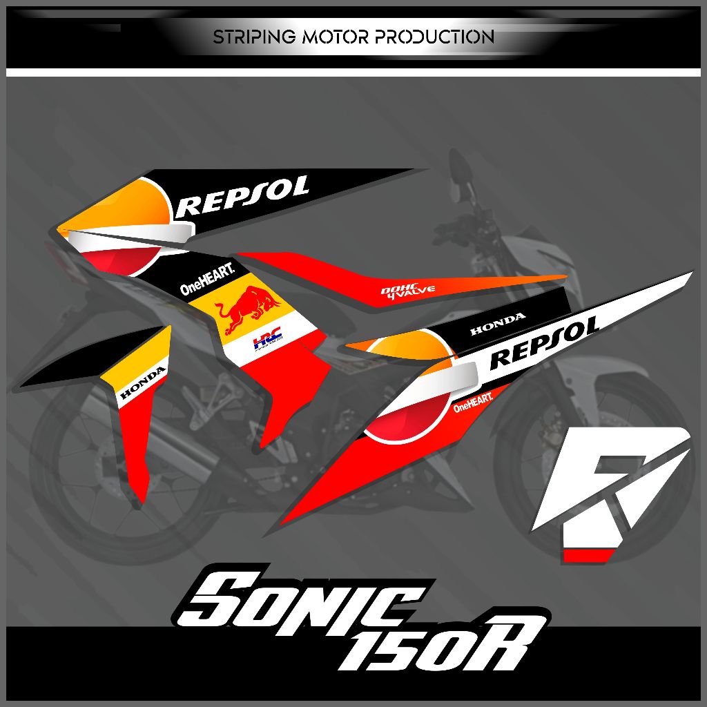 STRIPING SONIC STIKER HONDA SONIC 150R STRIPING MOTOR SONIC DESIGN REPSOL