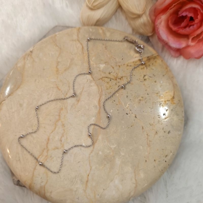 gelang kaki white gold