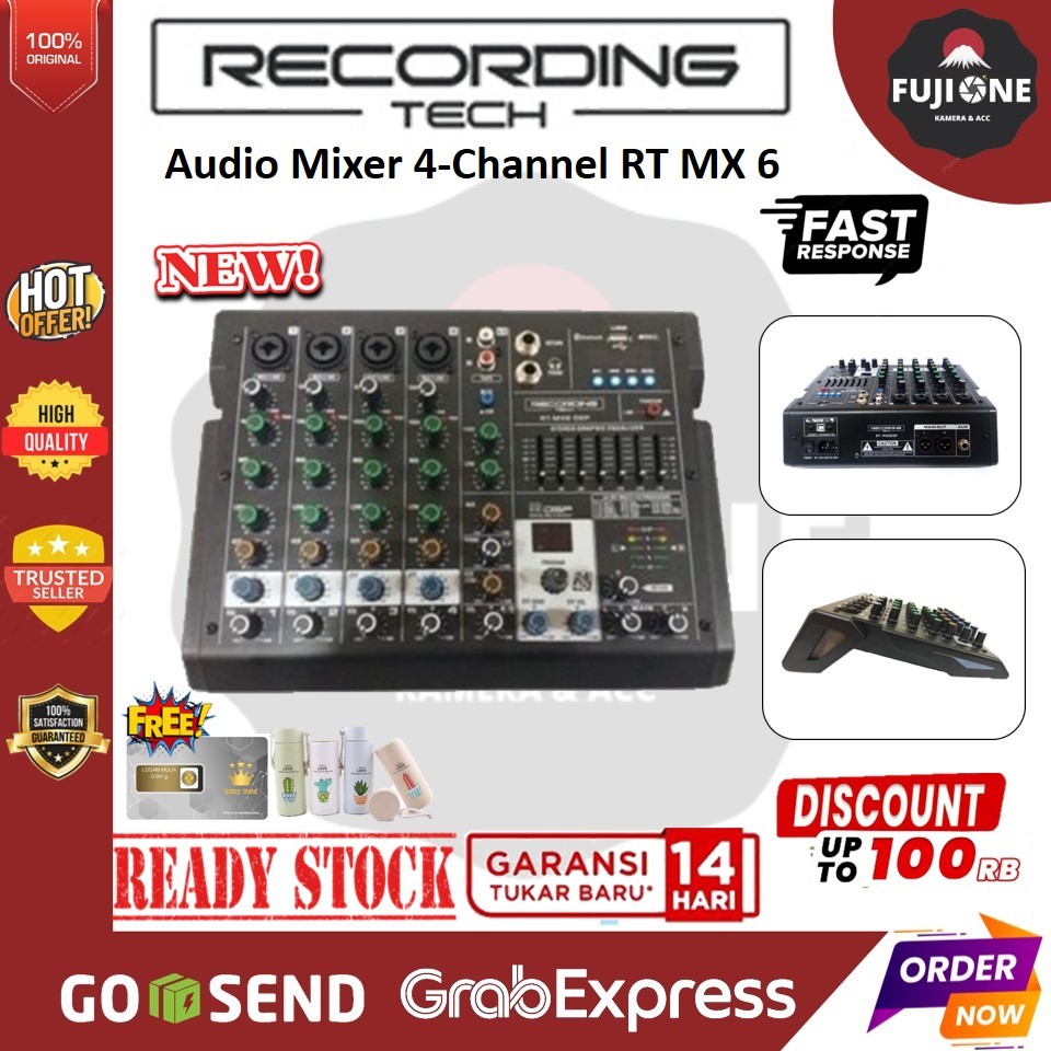 Recording Tech Mixer USB 4-channel RT MX6/ RTMX6 DSP