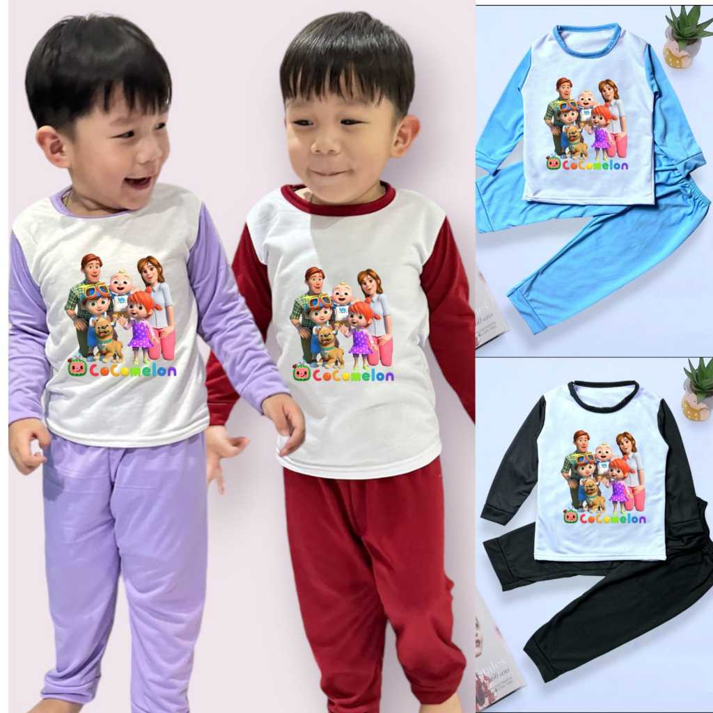 AS - BAJU SETELAN ANAK COCOMELON USIA 2 - 6 TAHUN  UNISEX TERBARU